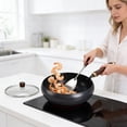 thumbnail image 4 of Klonfd Cookware Combination 9.5/10.2/11in Uncoated Pure Skillet With Lid Multifunctional Non Stick Wok With Lid High Frying Pan For Cooking, 4 of 4