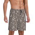thumbnail image 2 of Kdxio Retro Bunny Print Mens Sleep Shorts Bottoms Soft Comfy Pajama Wear Pants with Drawstring Pockets, 2 of 7