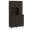 BLACK, variant on Depot E-Shop Helis 90 Pantry Double Door Cabinet with Drawer, 6 Doors, 5 Legs, and 9 Shelves, White