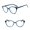 Blue, variant on Unisex Retro Eyeglasses Full Frame Flat Lens Glasses For Men and Women PC Material Eyewear Overall Width 138mm Lens