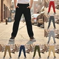 thumbnail image 5 of School Uniform Pants For Boys Fit Stretch Pants With Pockets Straight Pants Boys Green Pants Back To School Clothes For Boys Preppy Clothes 12-13 Years, 5 of 5