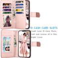 thumbnail image 2 of Tekcoo Wallet Case for iPhone 12 Pro Max / iPhone 12 Mini 2020 Luxury ID Cash Credit Card Slots Holder Carrying Pouch Folio Flip PU Leather Cover [Detachable Magnetic Hard Case] Lanyard - Rose Gold, 2 of 6