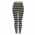 thumbnail image 3 of YOIAVAIOY Women Novelty Holiday Tights Color Block Striped Yoga Pants Funny Halloween Cosplay Costume Leggings Mint Green S, 3 of 10