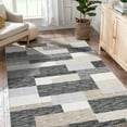 thumbnail image 1 of GlowSol 5'x7' Modern Geometric Area Rug Washable Non Slip Low Pile Rug Soft Foldable Thin Accent Rugs for Dining Room Bedroom, Gray Camel/Multi, 1 of 7