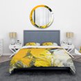 thumbnail image 3 of Designart 'White and Yellow Marbled Acrylic with a cloud of Black' Modern & Contemporary Duvet Cover Set, 3 of 4