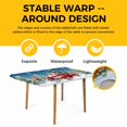 thumbnail image 4 of Blue Christmas Table Cloths for 3 Foot Rectangle Tables, Winter Red Truck Pine Tree Xmas Snowflakes Patio Waterproof Elastic Fitted Tablecloths, Washable Rectangular Table Cover for Camping, 4 of 8