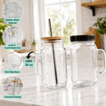 thumbnail image 3 of 32 Oz Glass Mason Drinking Jars with Handles, 2-Pack, 3 of 7