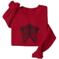 thumbnail image 4 of Rggeeun Crew Neck Sweatshirts Women Skeleton Pattern Plus Size Long Sleeve Relaxed Fit Soft Lightweight for Halloween Daily Wear Stylish Tops,Red,Xl, 4 of 4