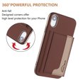 thumbnail image 6 of Allytechgroup Case for Apple iPhone XR, 2-in-1 Detachable Wallet Shell Magnetic RFID Blocking Case [Compatible with MagSafe] Stand PU Leather TPU Cover with Credit Card Slots/Cash Pockets, Brown, 6 of 13