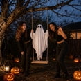 thumbnail image 5 of Halloween Decorations Outdoor - 5 FT Large Hanging Swing Ghost Halloween Decor, Spooky Decor for Tree Porch Backyard Halloween Party Supplies(With Light), 5 of 6