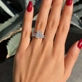 thumbnail image 3 of Jewelerix 2PC Radiant Cut Wedding Ring Set for Women, 14K Vermeil Yellow Gold Engagement Ring with Pave Band, Bridal Set Gift, 3 of 4