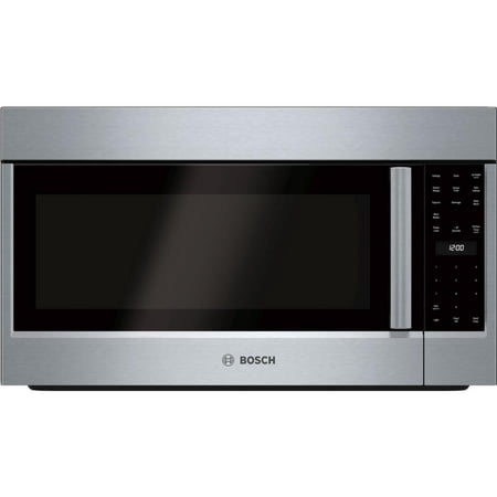 Bosch HMV5053U 30 UL Approved 500 Series Over the Range Microwave with 2.1 cu. ft. Capacity 385 CFM Blower 10 Power Levels Timer Automatic Defrost and LCD Display: Stainless Steel