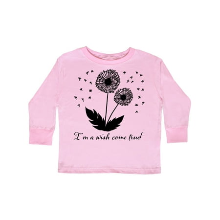 

Inktastic I m a Wish Come True Dandelion in Black Gift Toddler Boy or Toddler Girl Long Sleeve T-Shirt