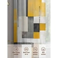 thumbnail image 6 of Abstract Stitching Sheer Curtains for Living Room Bedroom, Light-filtering Sheer Curtain, Black Yellow Gary Stripes Rod Pocket Voile Window Treatment Drapes, 52’’Wx63’’L, 2 Panels Set, 6 of 7
