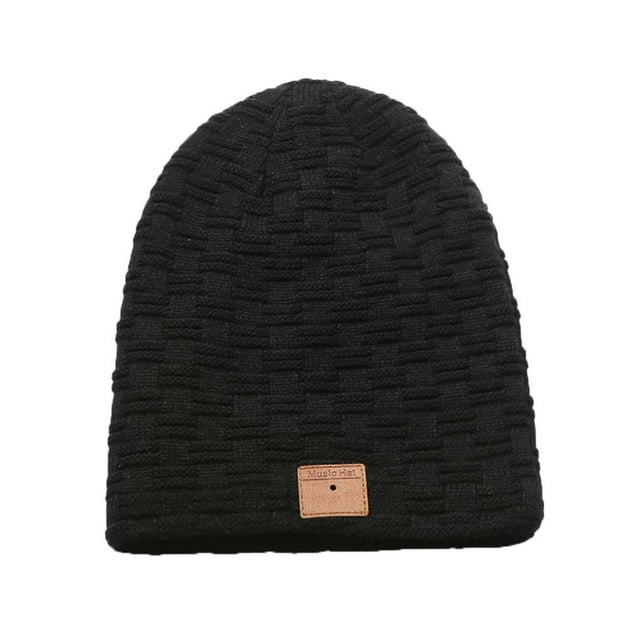 Injueey Gorro de lana con Bluetooth inalámbrico, gorra de música estéreo binaural recargable por USB, gorro de punto cálido de invierno Electrónica Negro