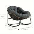thumbnail image 6 of Oversized Egg Chair, Outdoor Rattan Rocking Chair, Padded Cushion Rocker Recliner Chair Outdoor for Front Porch, Living Room, Patio, Garden, Beige, 6 of 10