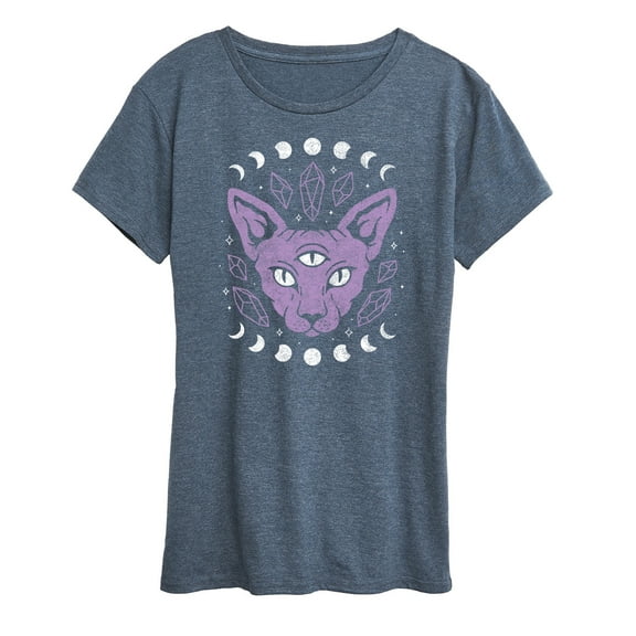 Instant Message - Cat With Crystals - Women's Short Sleeve Graphic T-Shirt