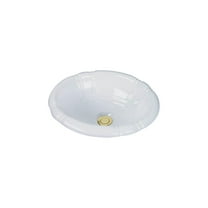 Ceramic Bathroom Sink - White Drop-In Wash Basin with Overflow, 12-7/8 x 15-1/2 Inch