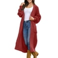 thumbnail image 5 of iHPH7 Long Sweater Cardigan Women Travel Cardigan Fall Cardigans for Women Long Sleeve Cardigan for Women's Outerwear Knits Clothing Fall Fashion Wine S, 5 of 9
