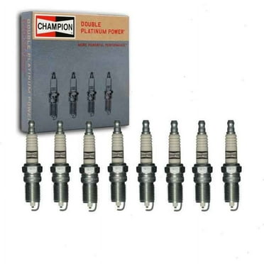 8 pc Champion Double Platinum Spark Plugs compatible with Chevrolet Silverado 1500 4.8L 5.3L 6.0L 6.2L V8 1999-2013