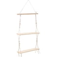 thumbnail image 1 of 1 Set Shelf For Wall Bohemian Style Cotton Rope Wood For Homeowners, 1 of 8