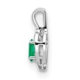 thumbnail image 2 of 14k White Gold Emerald Diamond Pendant, 2 of 3