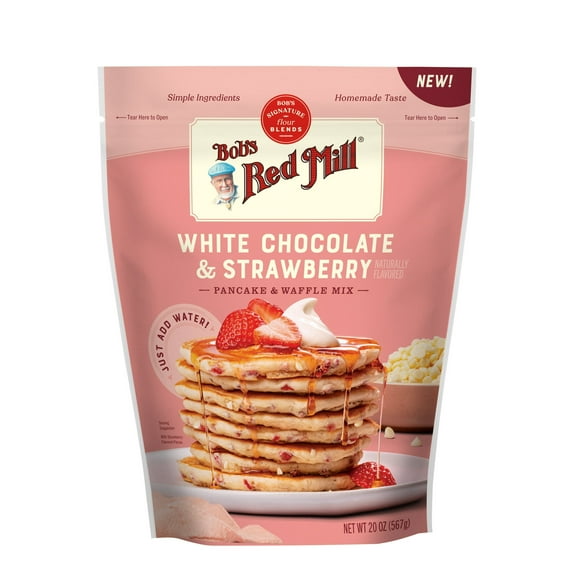 Bob's Red Mill White Chocolate & Strawberry Pancake & Waffle Mix, 20 oz, Pack of 2