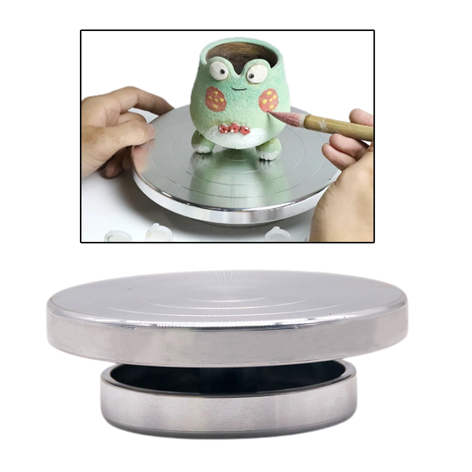 Pottery Sculpting Wheel Turntable Ceramic Clay Platform for Cake Decorating 11cm