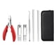 thumbnail image 1 of Kit de cortaúñas y pedicura: kit de manicura de acero inoxidable, herramientas para el cuidado de las uñas con estuche de viaje, color rojo, 1 of 5