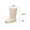 thumbnail image 6 of Rotosw Women's Rain Boots Wide-Calf Garden Shoes Lightweight Rubber Boot Round Toe Slip Resistant Waterproof Booties Work Pull On Mid Calf Bootie Beige 6, 6 of 9