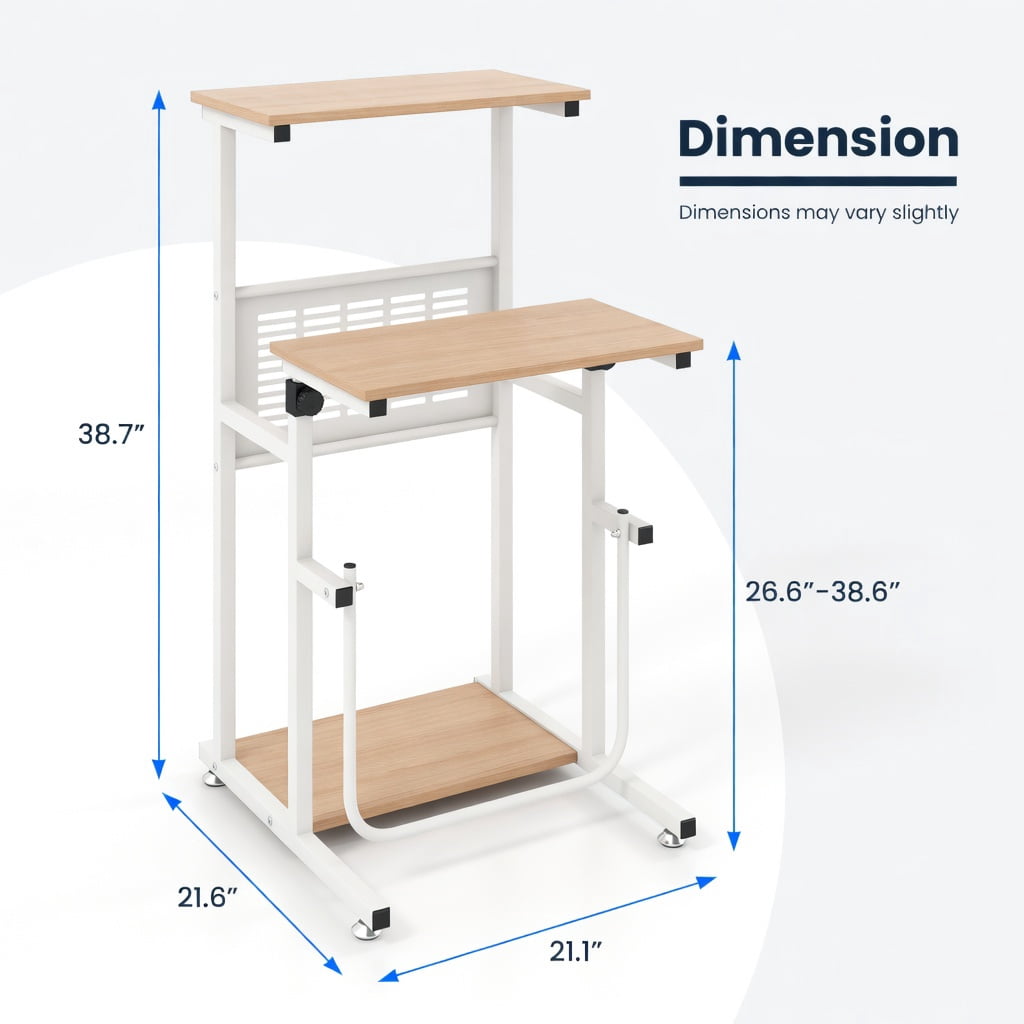 Topcobe Standing Desk for Small Space Sit Stand Desk with Height Adjustable Desktop, Perfect Addition to Home, Office, Home Bar, Kitchen, Dining Room