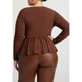 thumbnail image 2 of ELOQUII Women's Plus Size Shirred Peplum Top, 2 of 3