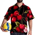 thumbnail image 4 of Cherry Men's Casual Hawaiian Shirts, Printed Button Down Short Sleeve Summer Beach Tops with Spread Collar - Unisex, 4 of 6