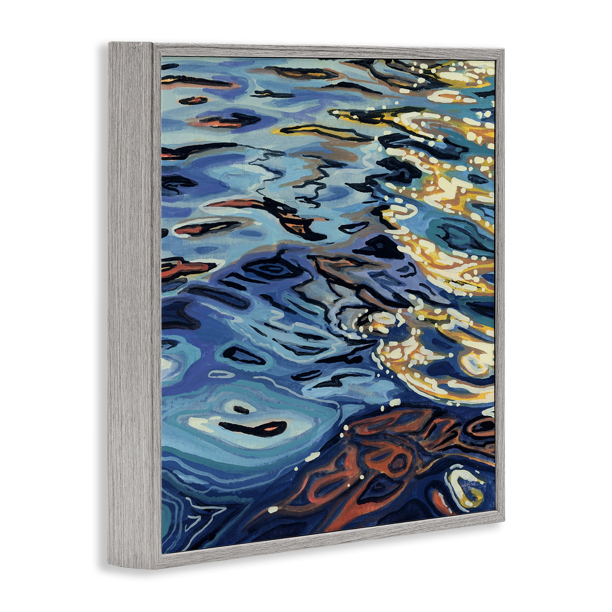 Stupell Industries Sunrise on Rippling Water Gray Framed Giclee Art, design by Kate Jarvik Birch