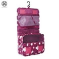 thumbnail image 5 of Luxtrada Portable Hanging Toiletry Bag Travel Makeup Pouch Waterproof Travel Kit Organizer Bathroom Storage Toiletry Bag with Hanging Hook Hanging Organizer Bag for Women Girls (Red), 5 of 7