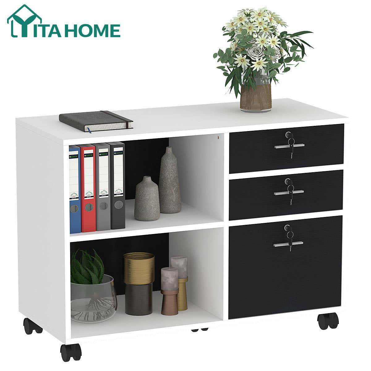 YITAHOME 3 Drawer Wood File Lateral Organizer Home