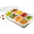 thumbnail image 2 of WWS-Snap and Stow Dishwasher Safe, Snackle Box, Stackable 8 Divided Snack Box Bowls, Charcuterie Tray with Lid, Veggie Containers with Lids, Reusable BPA Free Plastic (1 unit, Transparent), 2 of 4