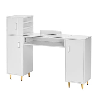 DWVO Modern Nail Table with Storage, Manicure Table with Drawer
