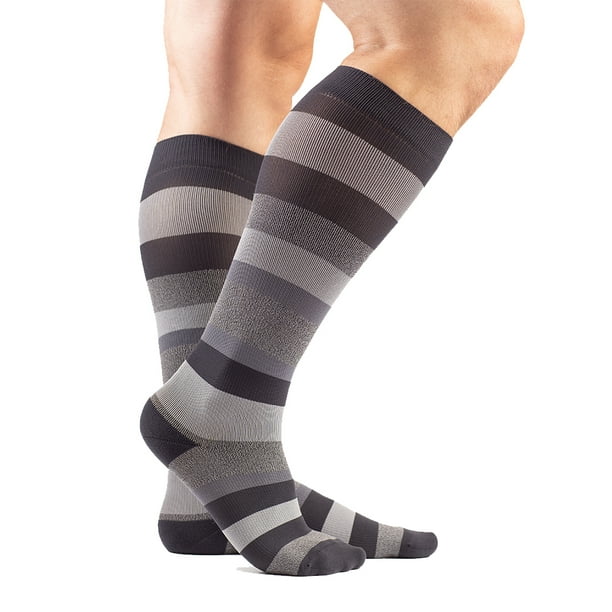 VenaCouture Mens 1520 mmHg Compression Socks, Bold Regency Stripe Pattern