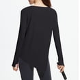 thumbnail image 5 of FNFYFH Long Sleeve Workout Tops for Women with Thumb Holes Side Split Loose Fit Gym Yoga Shirt Ice Silk Sun Protection Shirts, 5 of 8