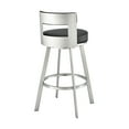 thumbnail image 4 of Armen Living Flynn30" Swivel Bar Stool in Brushed Stainless Steel with Black Faux Leather, 4 of 6