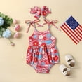 thumbnail image 4 of Gibobby Mamelucos para bebe niña con estampado de flores y mangas para niñas pequeñas, mono para recién nacidos con diademas para niños, ropa(Rojo, 18-24 Meses), 4 of 5