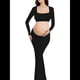 thumbnail image 2 of Vestido de Maternidad para Sesión de Fotos, Larga, Sexy, con Escote y Espalda Descubierta, Maxivestido de Maternidad, Trajes de Fotografía Negro M, 2 of 8