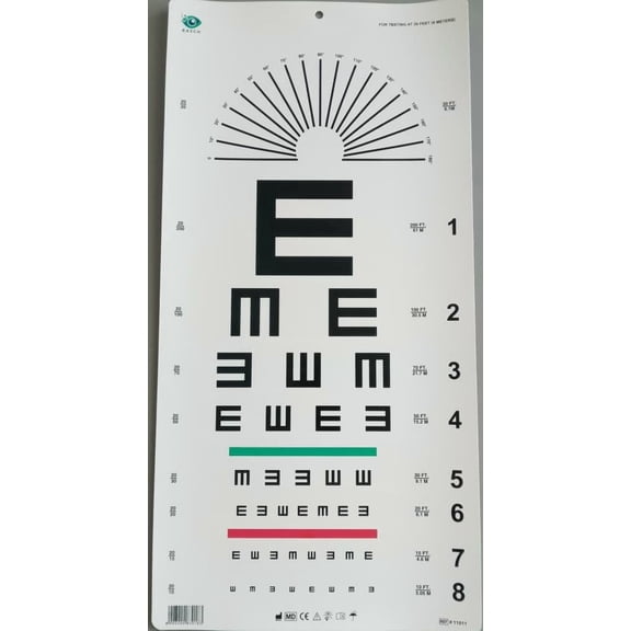 BASCH Tumbling E with Red Green Bar Visual Acuity Test 6m / 20ft