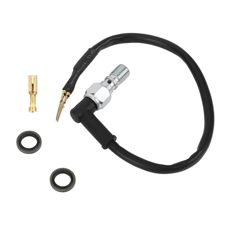Universal Motorcycle Hydraulic Brake Light Switch - M10x1.25 Thread, 11" Long, With Washers