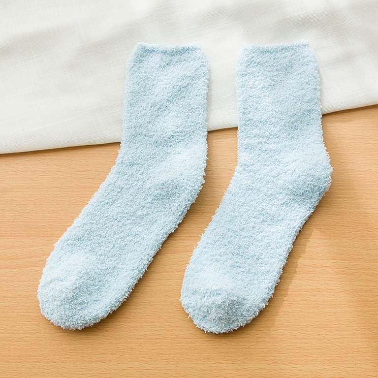 Women Cute Candy Color Soft Fluffy Socks Coral Velvet Winter Warm Socks  Girls Terry Fuzzy Socks 