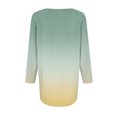 thumbnail image 4 of EANJE Dressy Tops for Women Fall 3/4 Length Sleeve Shirt Trendy Crewneck Pleated Front Top and Blouse Gradient Print Curved Hem Casual Cute Tunic Tops Light Green 3XL, 4 of 6