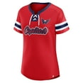 thumbnail image 2 of Women's Fanatics Red Washington Capitals Iconic Athena Lace-Up T-Shirt, 2 of 3