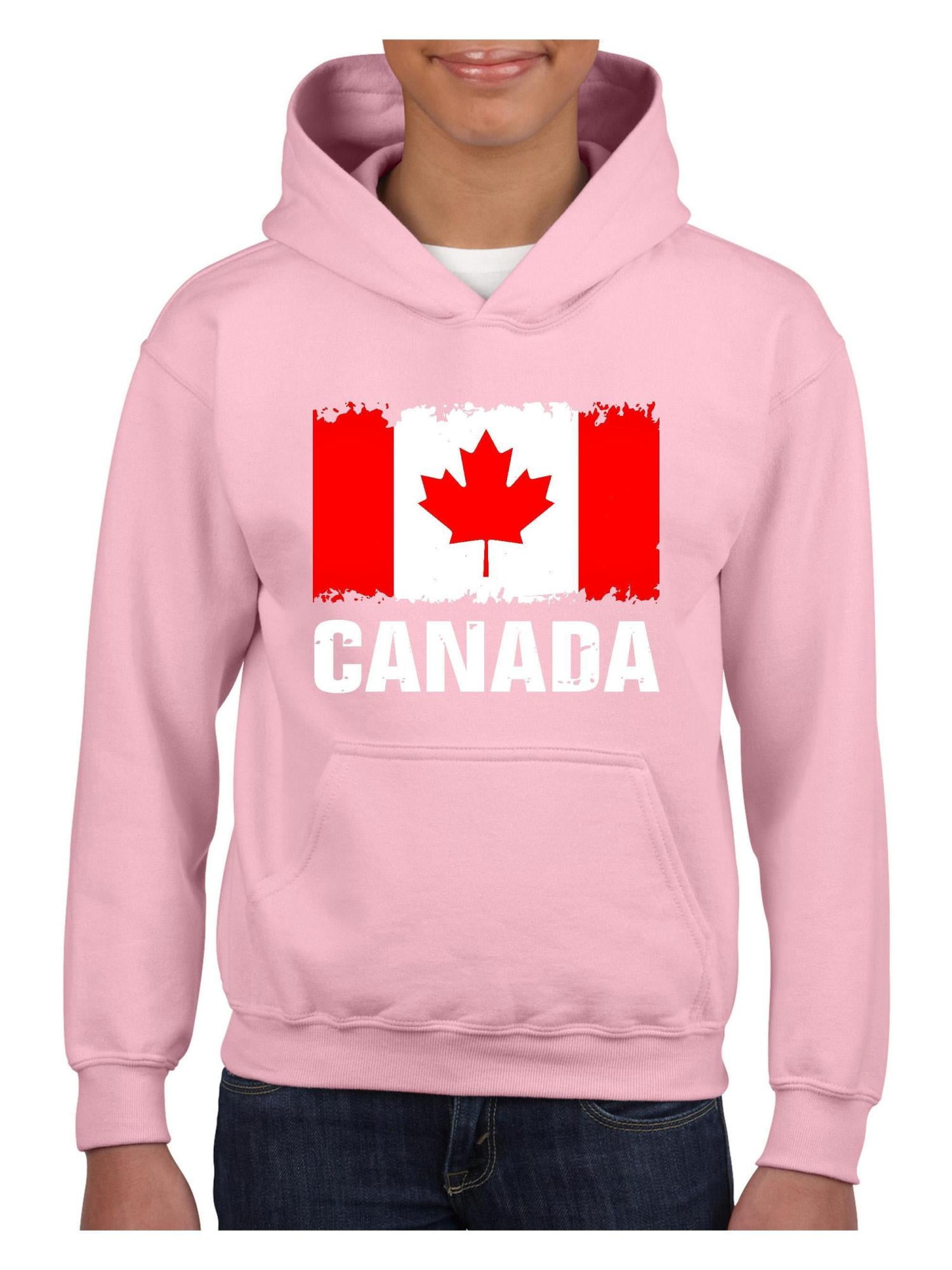 Normal is Boring Youth Canada Flag Canadian Hoodie For Girls and Boys
