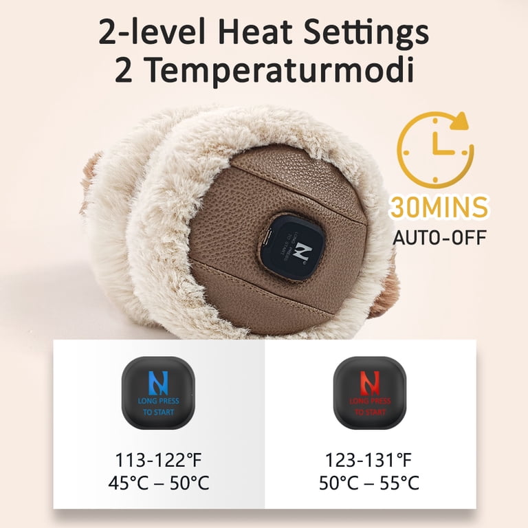 Aroma Season Rechargeable Cordless Heated Ear Muffs, 2 Modes  display picture 1